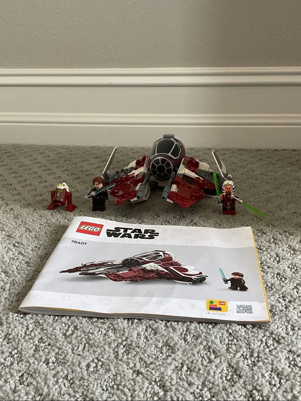 Lego Star Wars Red and White Sith Shuttle with Minifigures